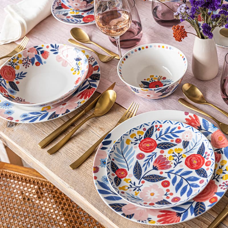 over&back x Jess Phoenix Stoneware Dinner Bowls, Set of 4