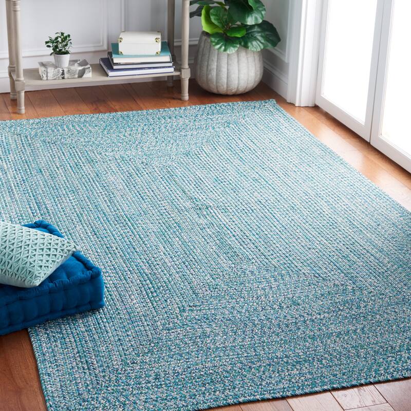 SAFAVIEH Handmade Braided Sakineh Casual Rug - 8' Square - Teal/Green
