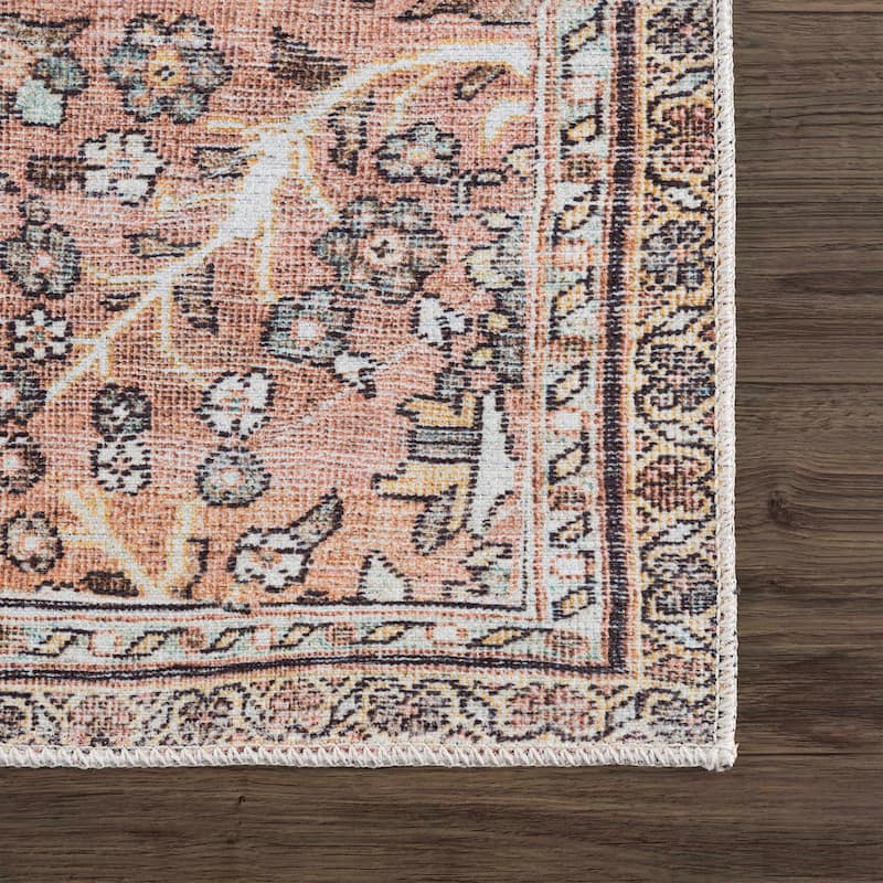 Hauteloom Georgia Machine Washable Persian Oriental Traditional Area Rug