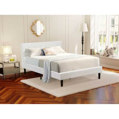 Queen Size Platform Bed Frame - Upholstered Velvet Headboard & Footboard - Modern Bedroom Furniture