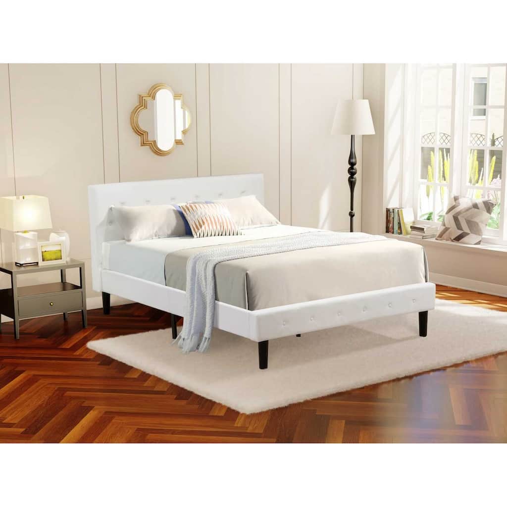 Queen Size Platform Bed Frame - Upholstered Velvet Headboard & Footboard - Modern Bedroom Furniture