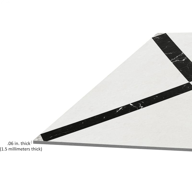 Achim Retro 12x12 Self Adhesive Vinyl Floor Tile - Marble Criss Cross - 20 Tiles/20 sq. ft.