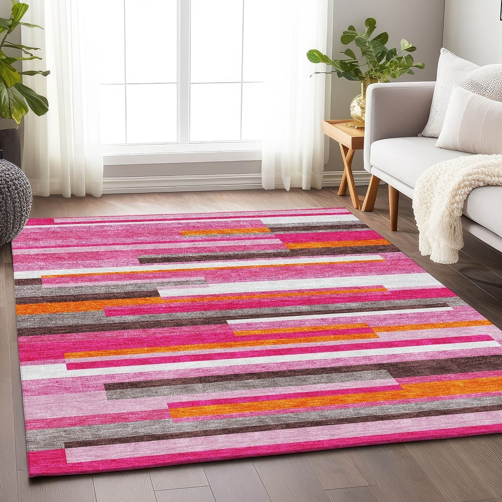 Premium Washable Super Soft Mosaic Stripe Mayfield Rug