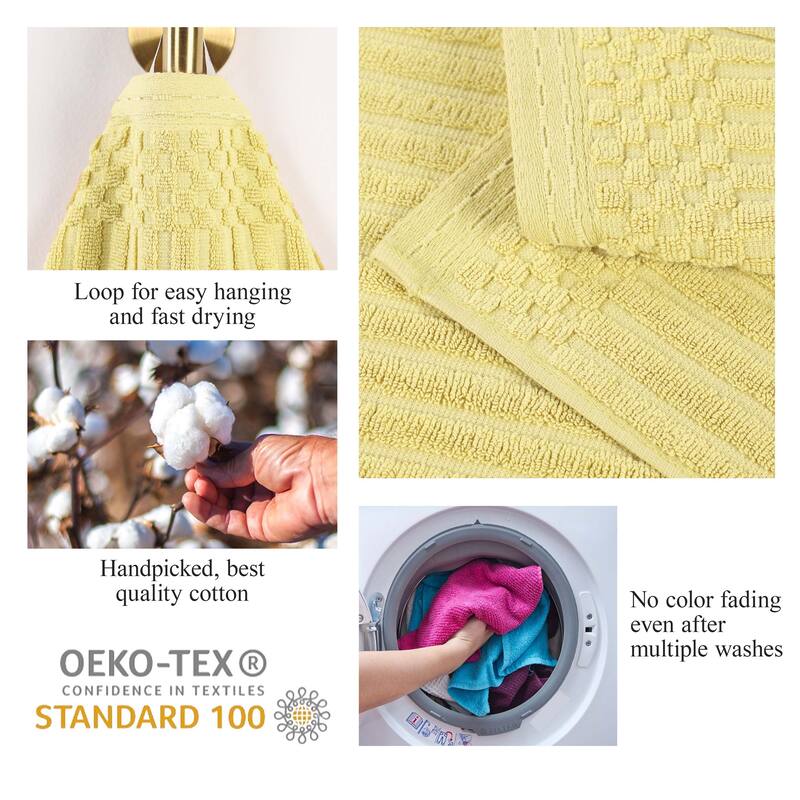 Superior Soho Ribbed Cotton Hand Towel Set of 4