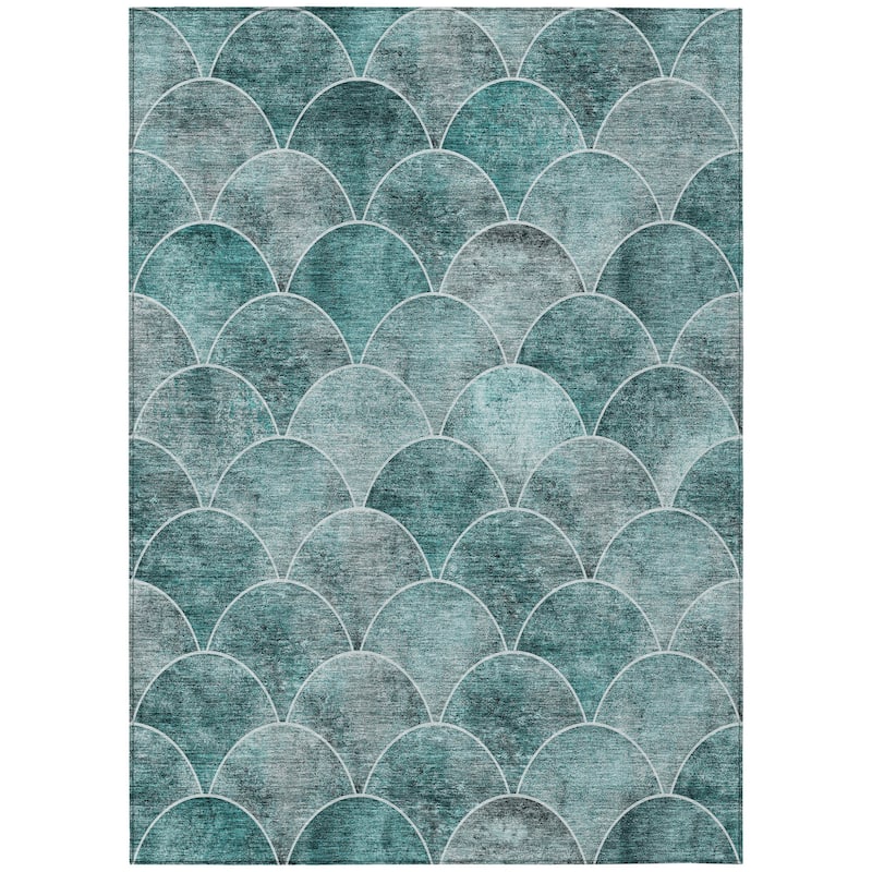 HomeRoots Abstract Transitional Rectangle Outdoor Rug