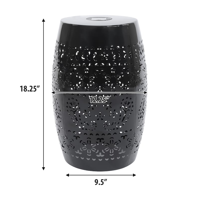 Danya Indoor/Outdoor Iron Side Table with Solar Powered Light and Built-In Battery by Christopher Knight Home