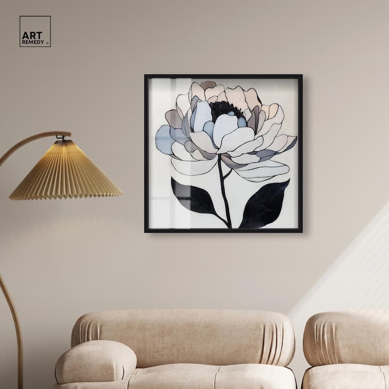 Gray Scale Flower II Shadowbox by Art Remedy