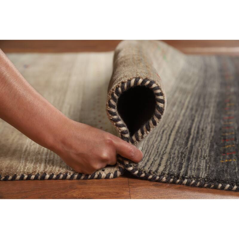 Hand Knotted Oriental 100% Wool Carpet Tribal Animal Pictorial Brown Gabbeh Area Rug - 5' 10'' X 4' 1''