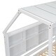 preview thumbnail 30 of 31, Roof Shaped Bunk Bed With Built-In Bookshelf With Protective Rope, Wooden Kids Bunk Bed With Side Stairs