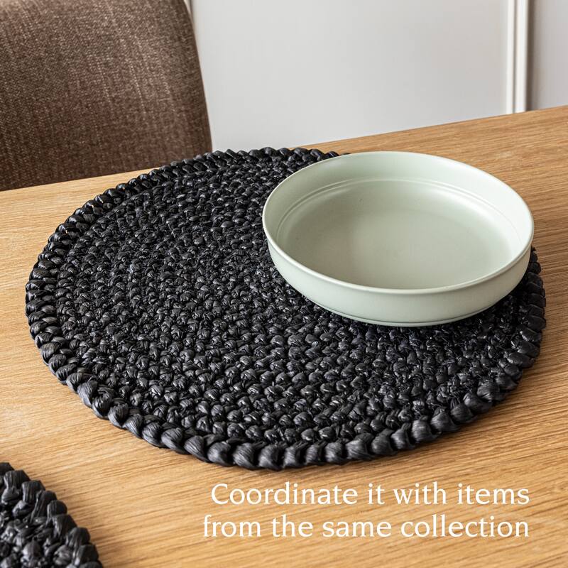 Over&back Natural Round Woven Placemats - Set of 4