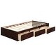 preview thumbnail 7 of 23, Space-Saving Twin Size Platform Storage Bed with 3 Drawers - Pine Wood Frame, Available in 3 Colors