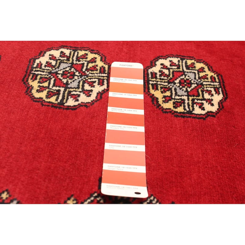 ECARPETGALLERY Hand-knotted Finest Peshawar Bokhara Red Wool Rug - 2'8 x 4'2