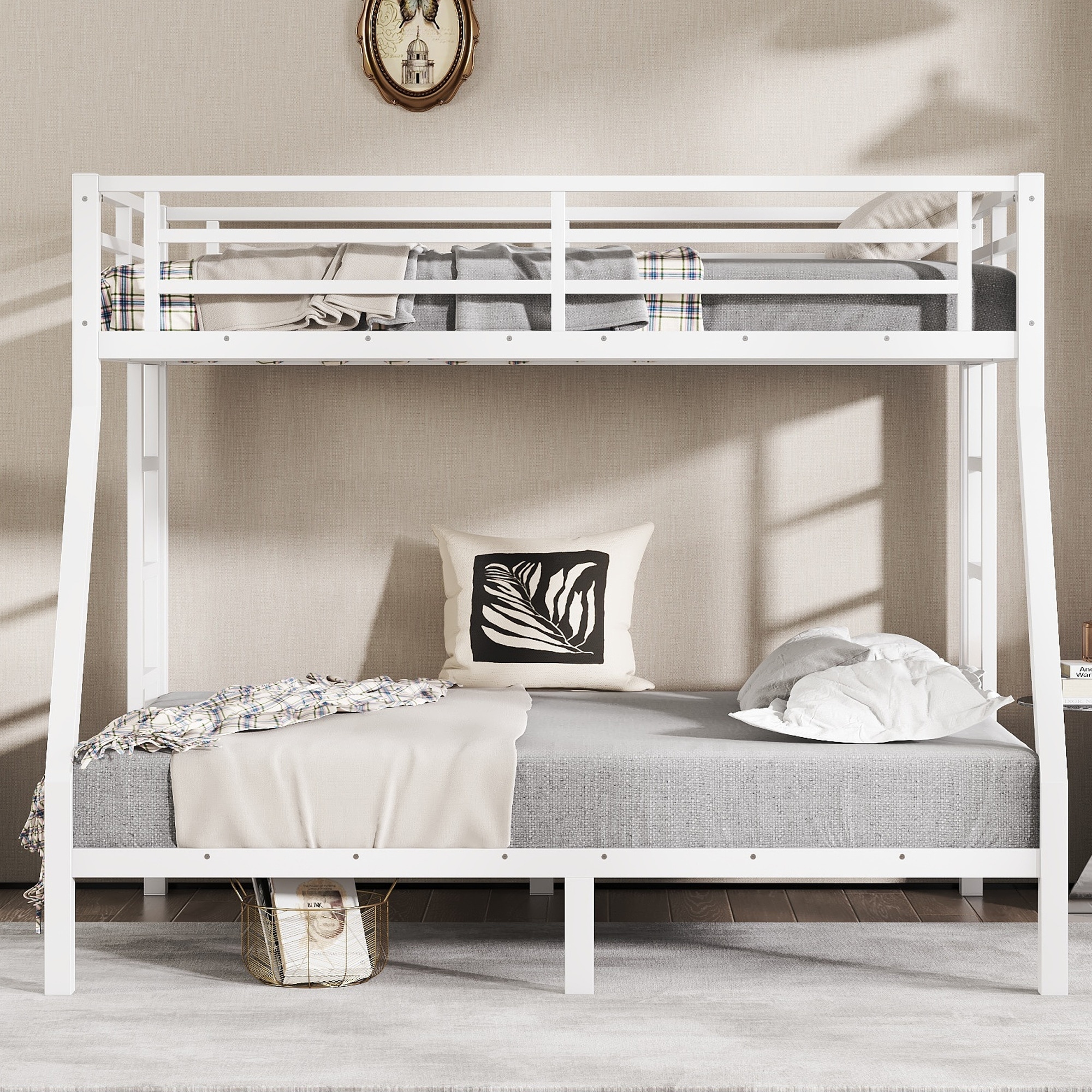 Metal Twin over Full Bunk Bed for Teens and Adults