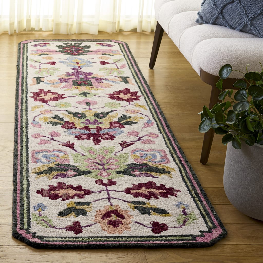 SAFAVIEH Handmade Jardin Mesure Floral Wool Rug