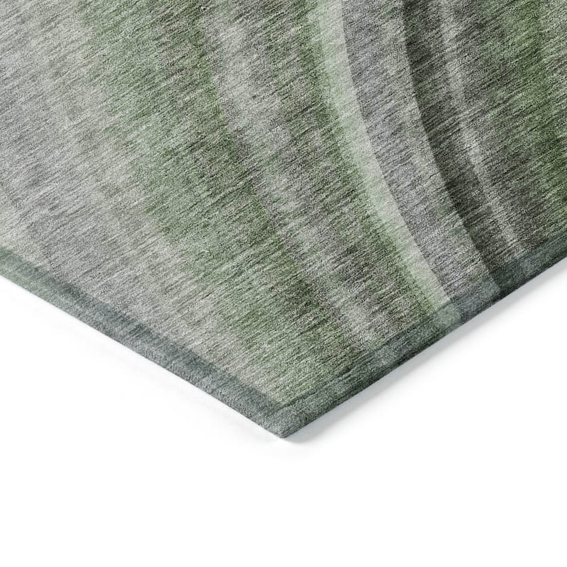 Machine Washable Indoor/ Outdoor Chantille Abstract Wave Rug