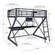 preview thumbnail 5 of 3, Linon Trinity Full Size Steel Study Loft Bunk Bed