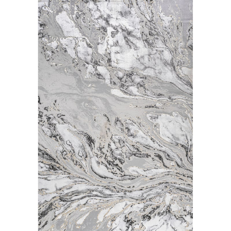 JONATHAN Y Batten Marbled Abstract Area Rug - 3 X 5 - Gray/Black