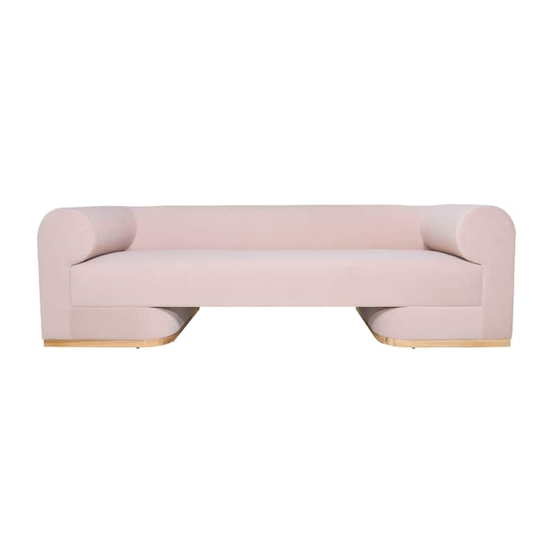Sagebrook Home Modern Upholstered Sofa - 97" x 35" x 29" - Pink