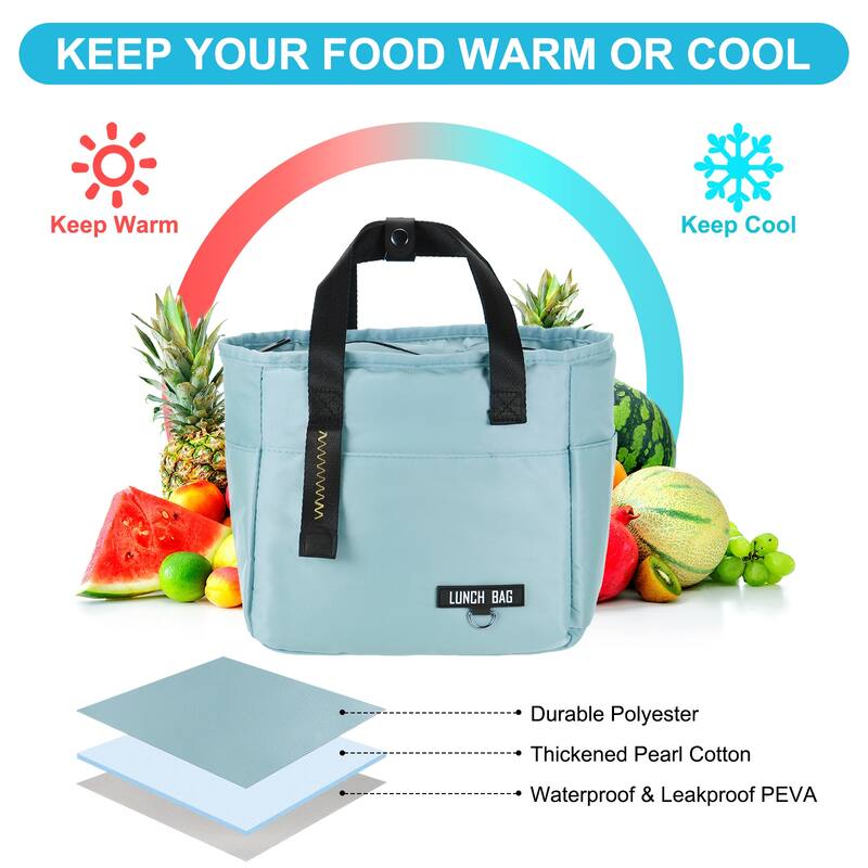 Insulated Lunch Bag Reusable Thermal Lunch Box Leakproof Cooler Bag