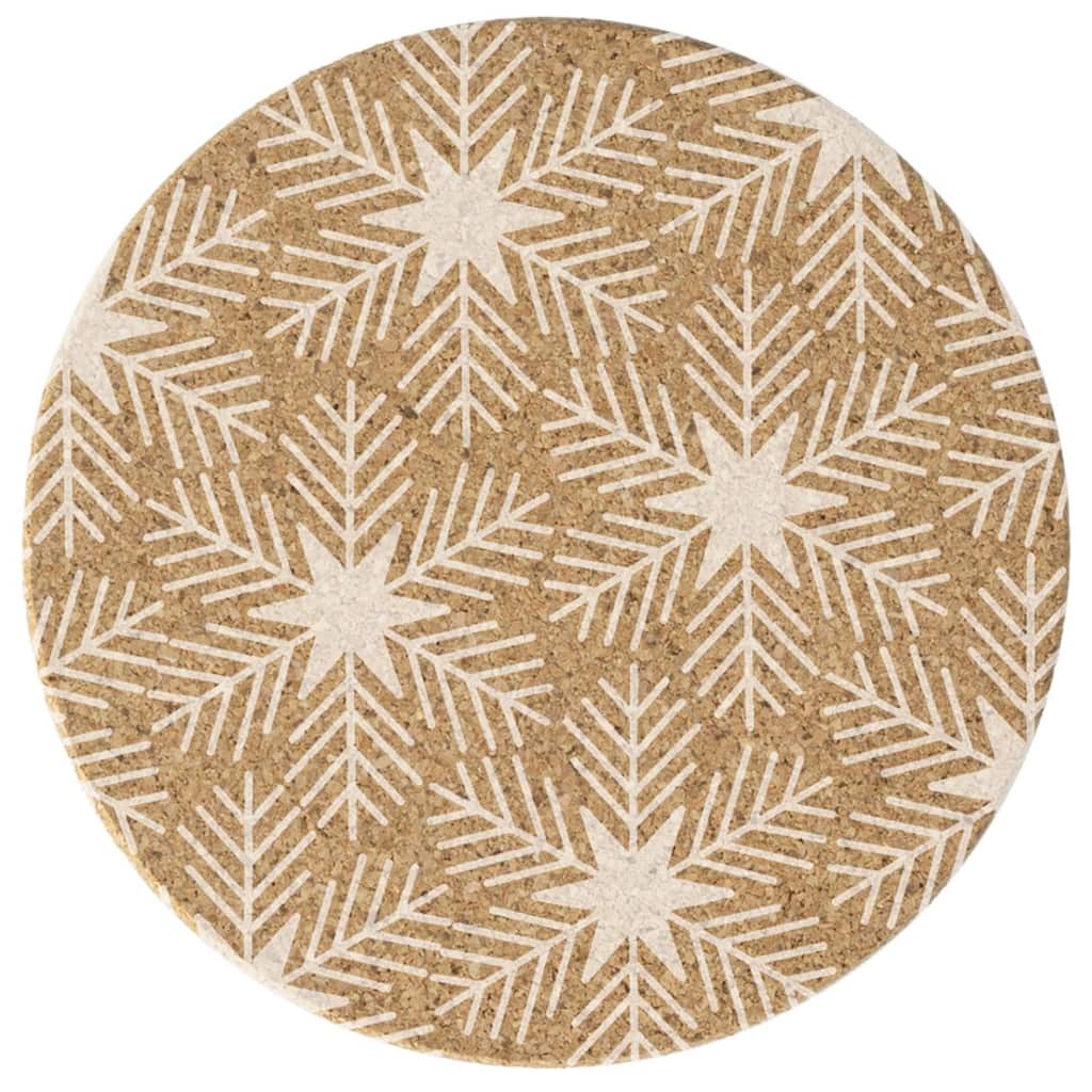 Snowflakes 4 Pack Absorbent Cork Coaster Made in The USA 4" Round