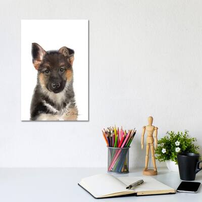 iCanvas "German Shepherd Puppy" by Watercolor Luv Canvas Print
