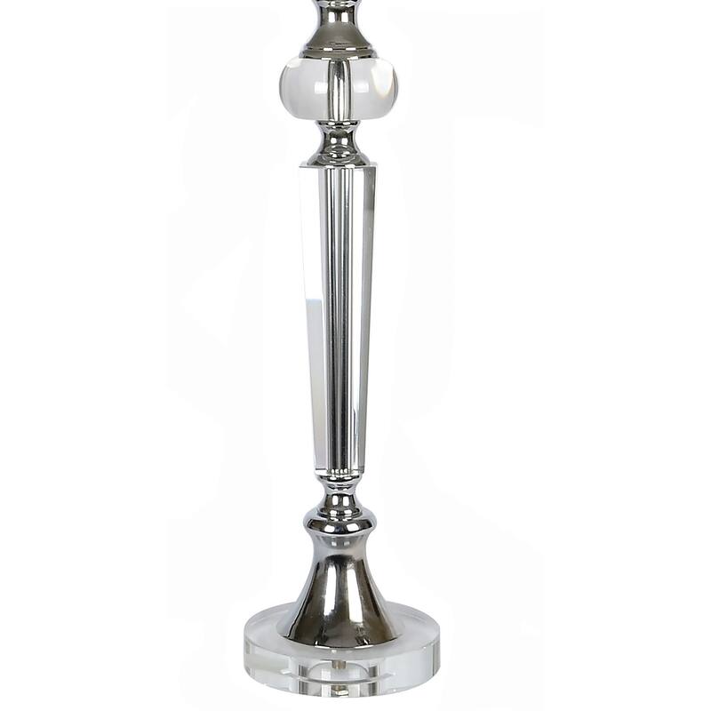 Torch 28.5" Clear Crystal Table Lamp W/ Silk-Like Drum Shade