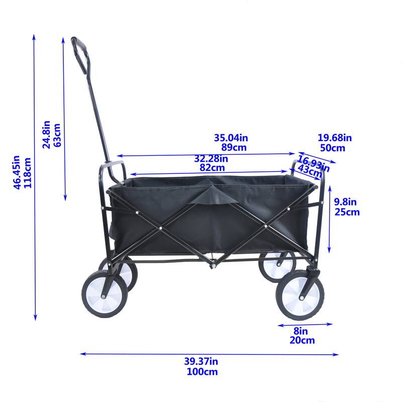 Multipurpose Steel Folding Wagon for Garden, Shopping, and Beach Outings