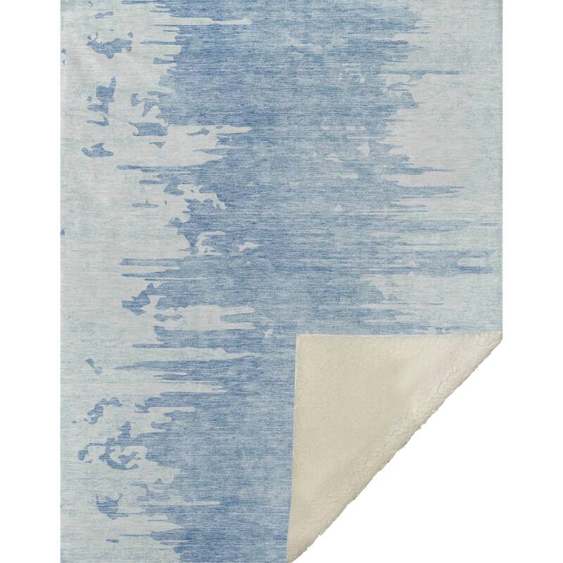 Premium Machine Washable Abstract Contemporary Sherpa Throw Blanket