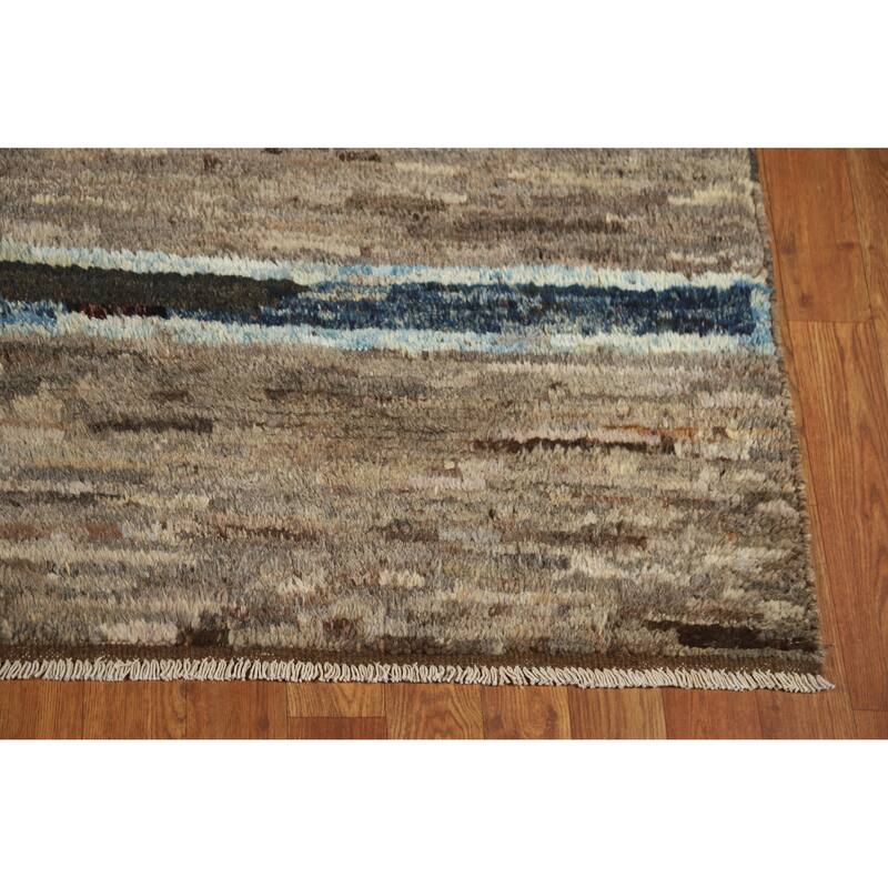 Geometric Moroccan Rug Hand-Knotted Bedroom Wool Carpet - 5'3" x 6'5"