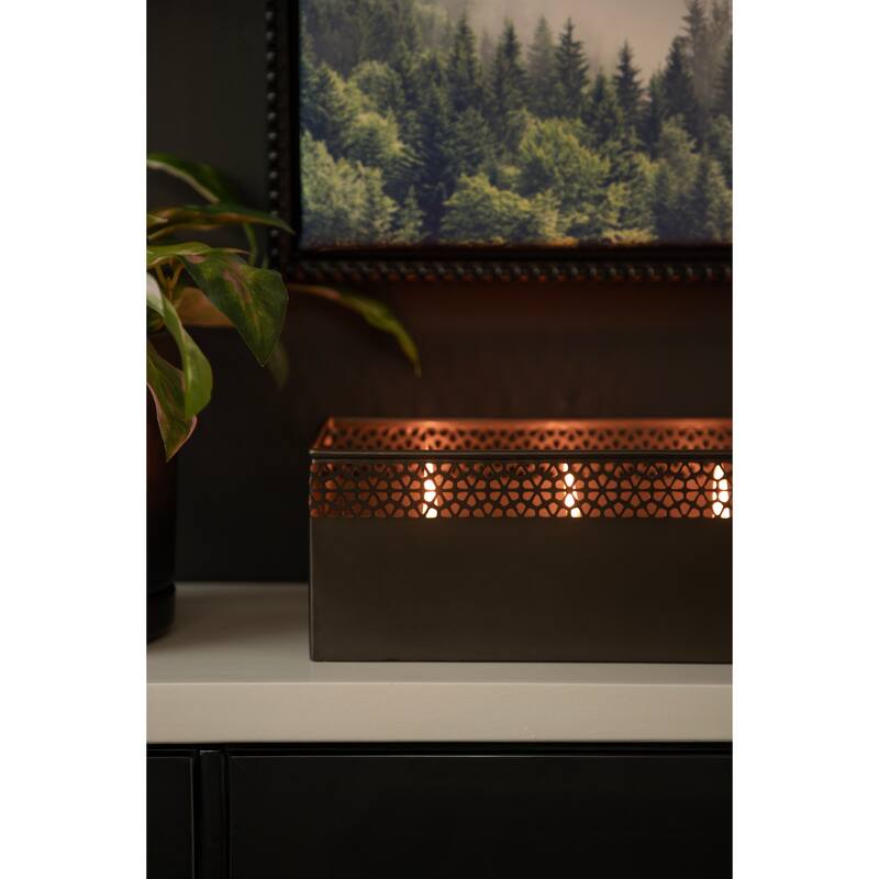 Kate and Laurel Pearce Rectangle Metal Wax Candle