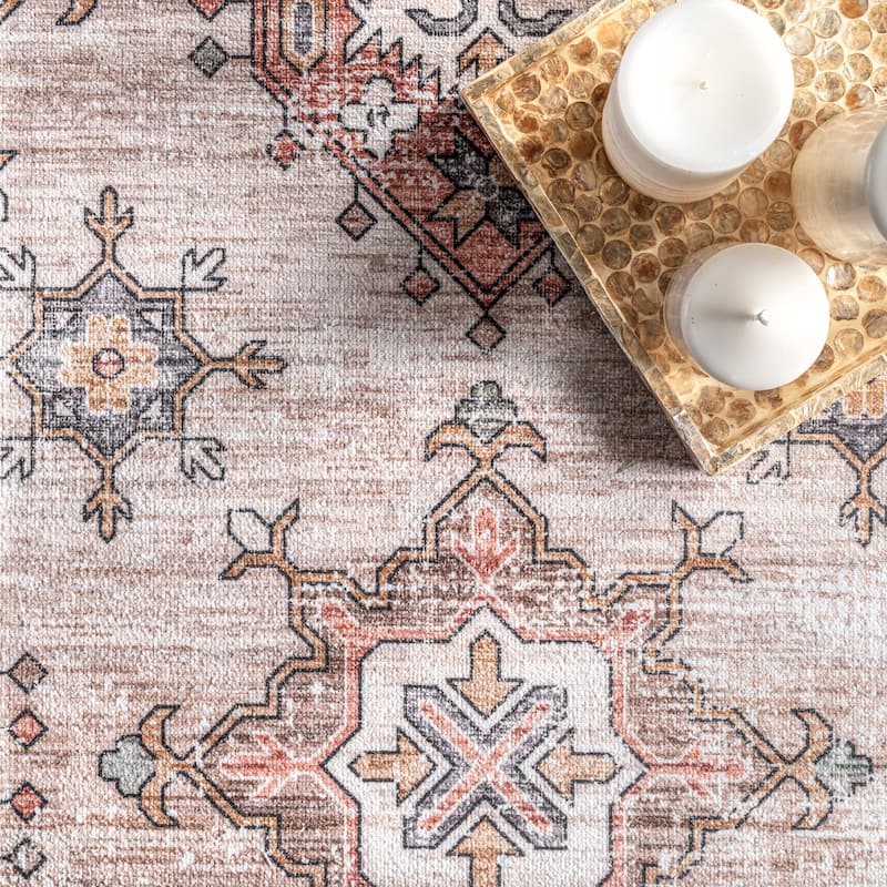 Nuloom Finley SpinClean Machine Washable Vintage Distressed Area Rug