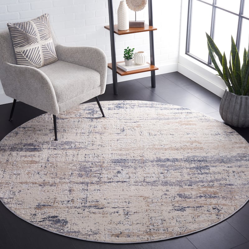SAFAVIEH Vogue Katharine Modern Abstract Rug - 6'7" Round - Dark Grey/Grey