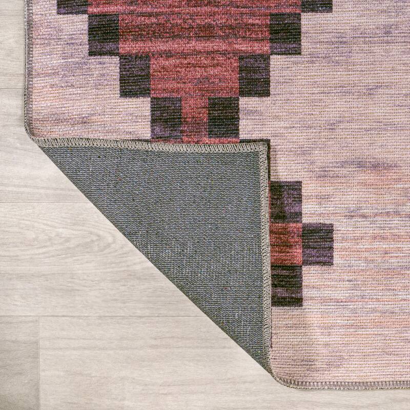 JONATHAN Y Siksak Bohemian Medallion Textured Weave Machine Washable Area Rug