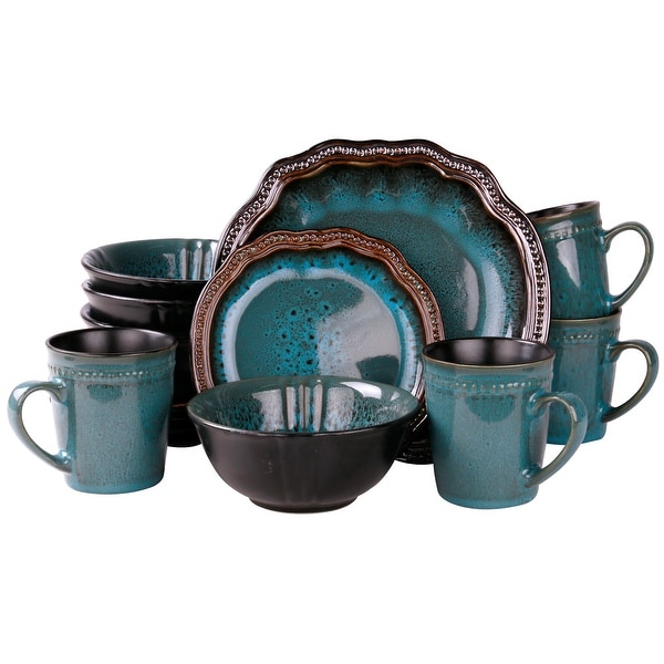 Teal stoneware dinnerware top