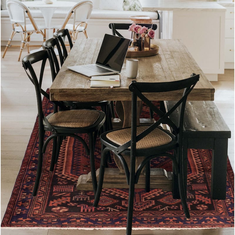 ECARPETGALLERY Hand-knotted Andelz Dark Red Wool Rug - 4'11 x 7'3