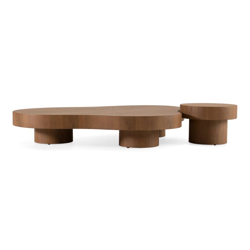Modrest Larch Modern Walnut Nesting Table Set