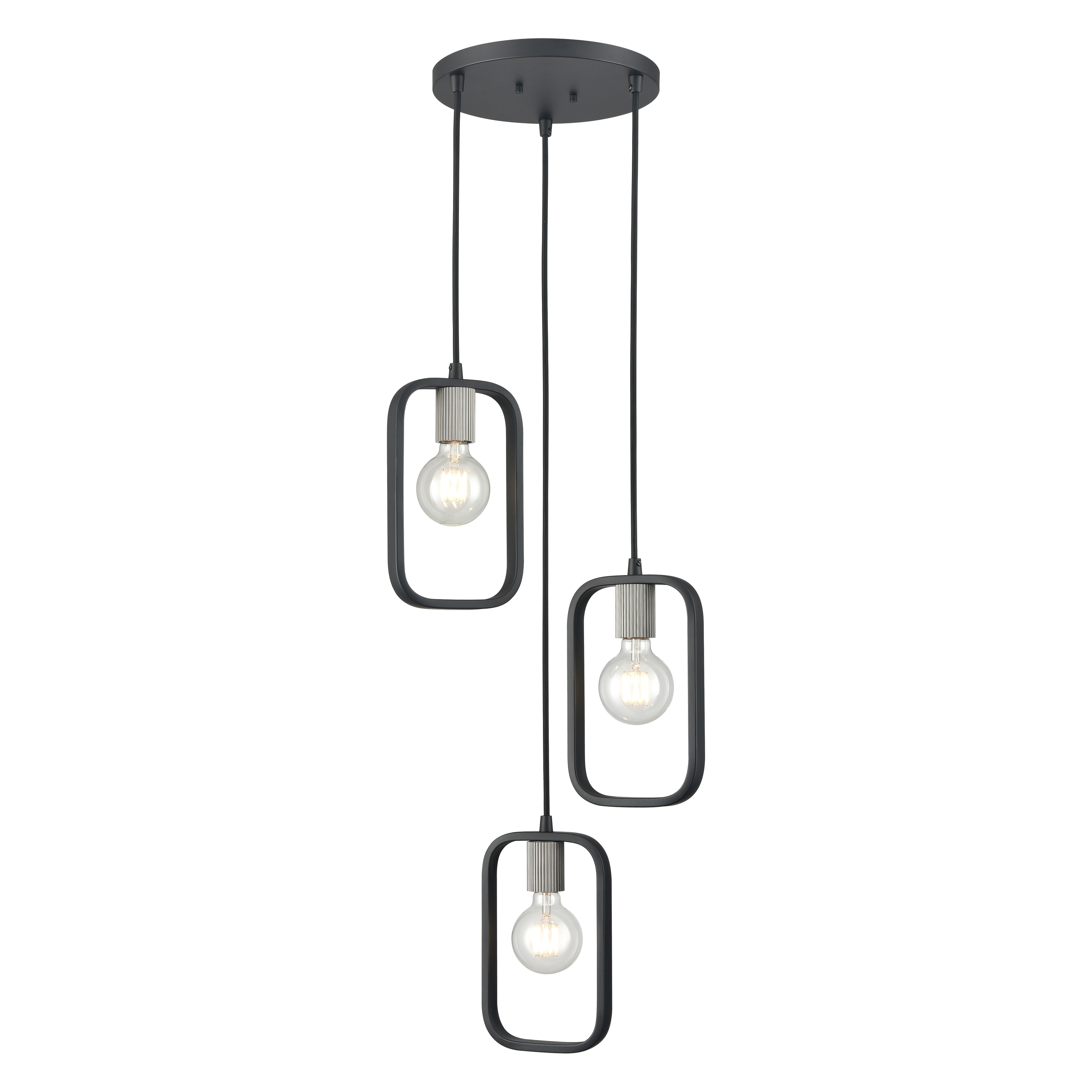 Dylan 12-inch Wide 3-Light Chandelier in Matte Black - 12-inch Wide