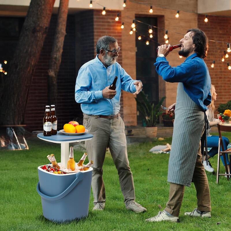 4 Gallon Cooler Table Portable Side Table With Handle Outdoor - 13.39"D x 14.57"W x 22.83"H
