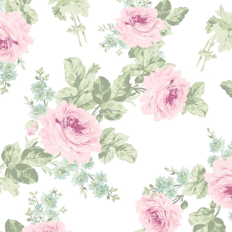 Shabby Chic by Rachel Ashwell Royal Bouquet Pink Wallpaper