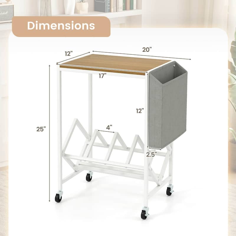 Costway Record Player Stand with Vinyl Record Storage & Side Storage - See Details
