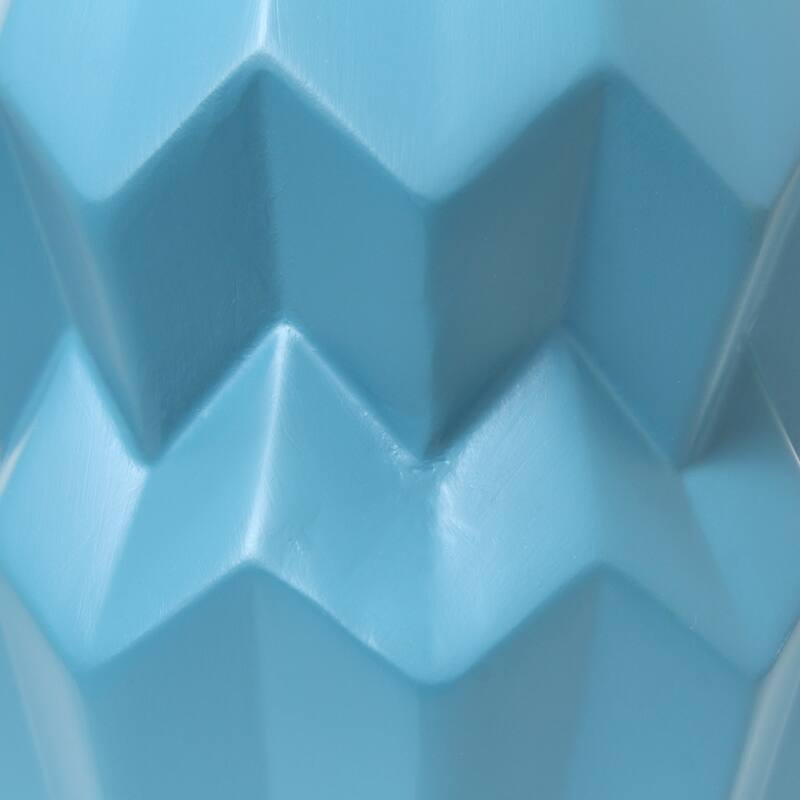 Ceramic Geometric Table Lamp with Fabric Shade for Bedroom - 6 x 6 x 13 in. (L x W x H)