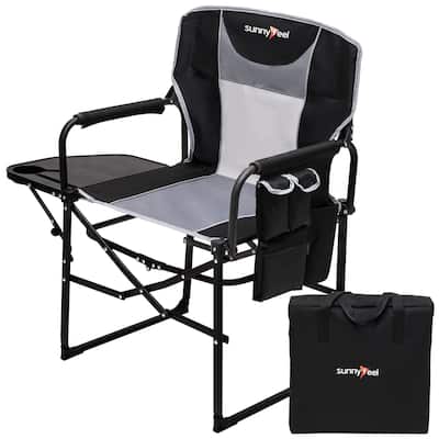Camping Directors Chair, Heavy Duty,Oversized Portable Folding Chair with Side Table, Pocket