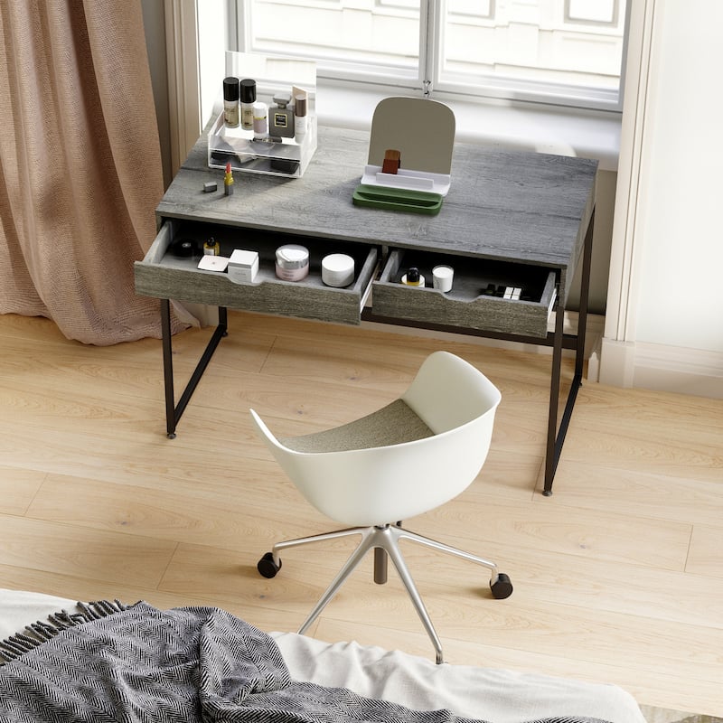 43'' W Home Office Computer Desk with 2 Drawers, Modern Writing Study Desk