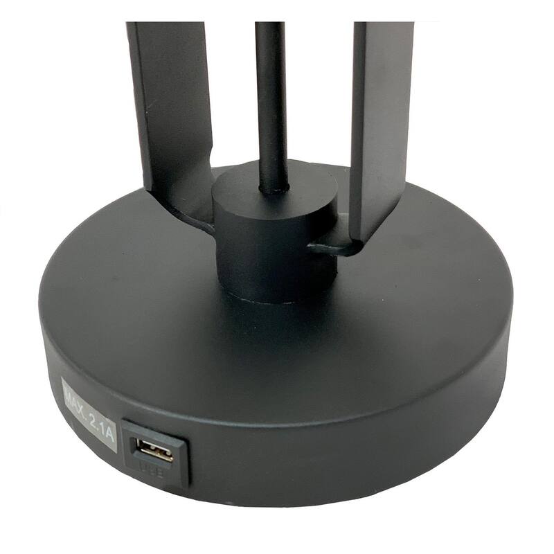 26"H Contemporary Metal Table Lamp in Matte Golden Bronze with White Linen Shade from Grandview Gallery