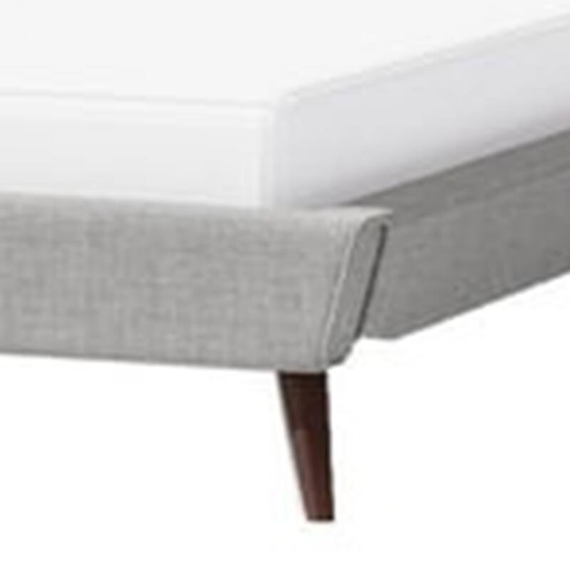 Levy Full Size Bed, Button Tufted Headboard, Modern Gray Upholstery
