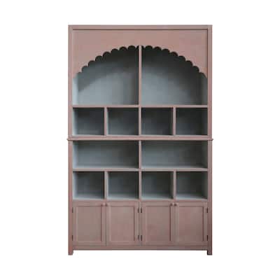 Wood Cabinet Storage with Scalloped Edge - 59.5"L x 15.8"W x 94.5"H