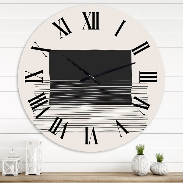Designart 'Minimal Geometric Lines and Squares VIII' Modern wall clock. Opens flyout.