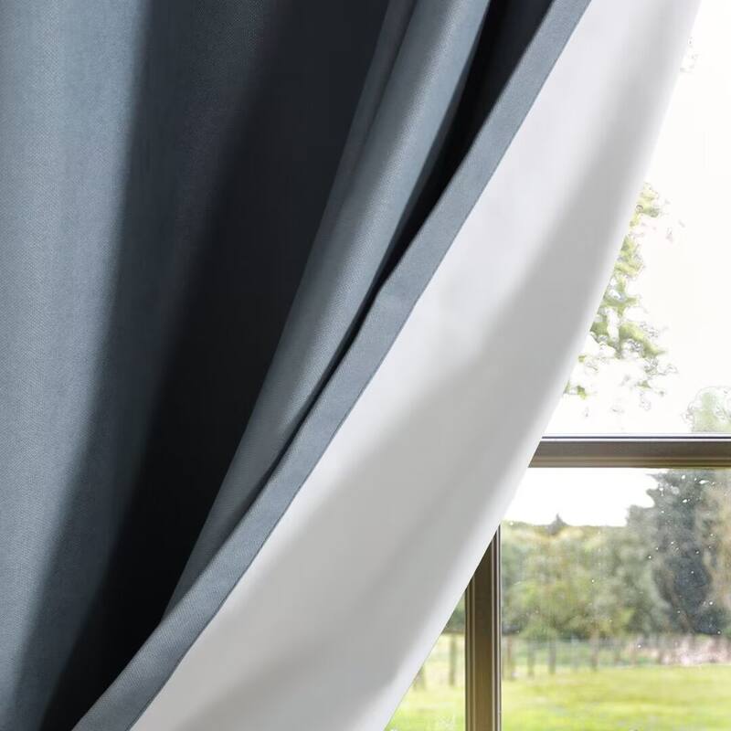 Soft Cotton Feel Twill Polyester 100% Blackout Grommet Pair (2 panels)