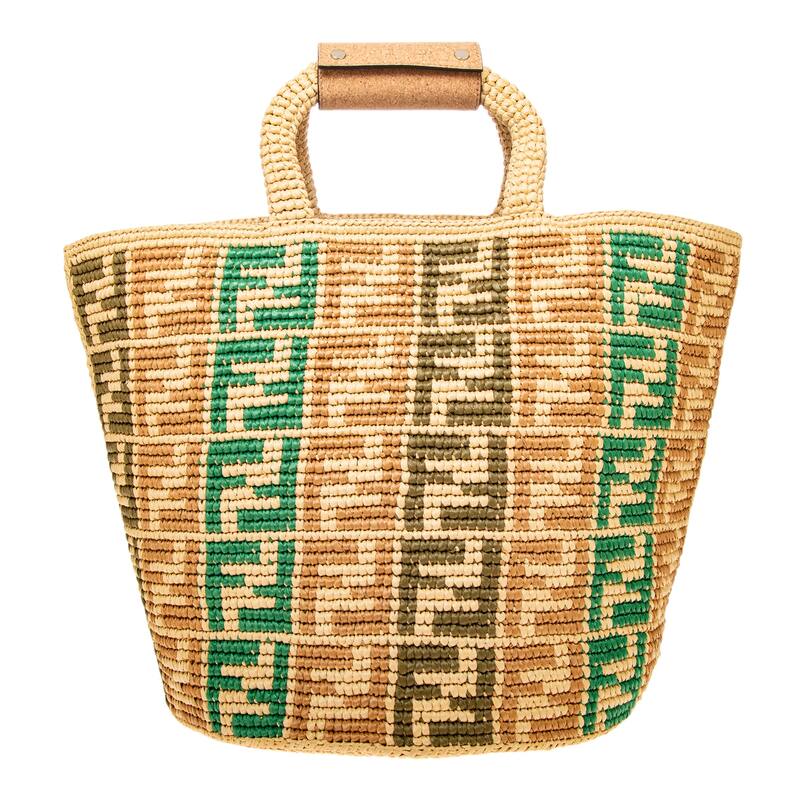 Fendi FF Raffia Shopper Tote