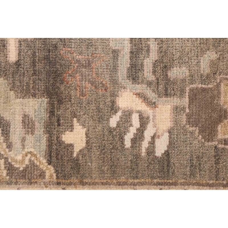 ECARPETGALLERY Hand-knotted Modern Oushak Dark Grey Wool Rug - 10'0 x 13'11